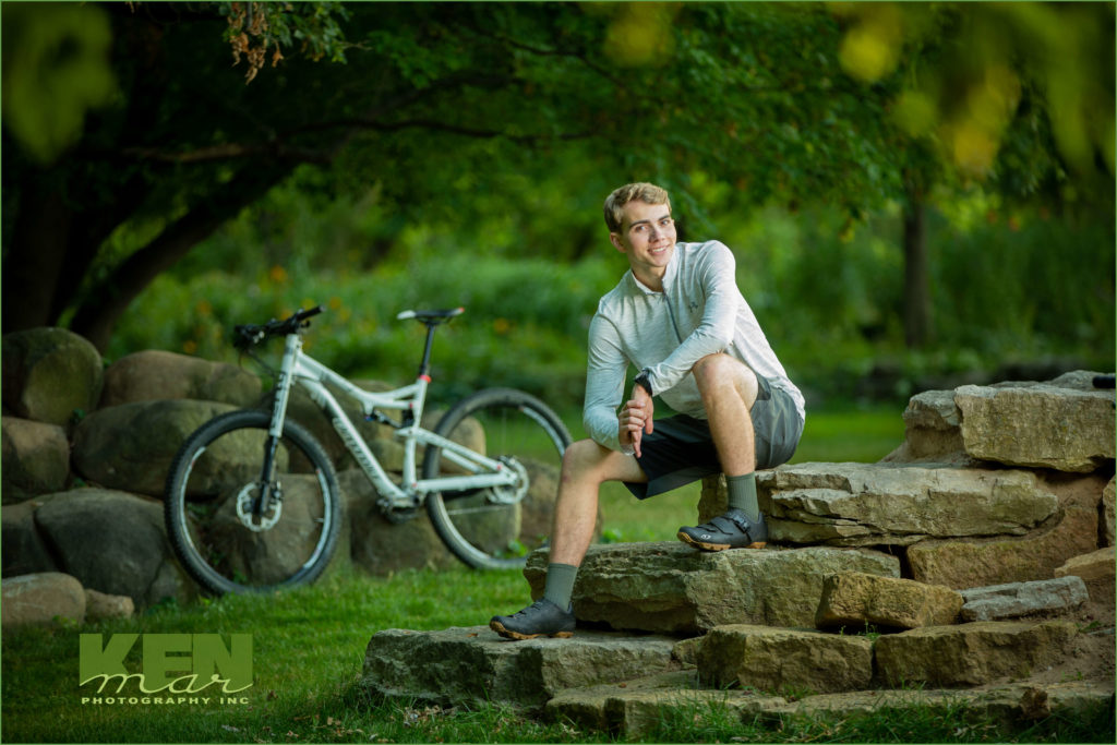 Young man posed outdoors